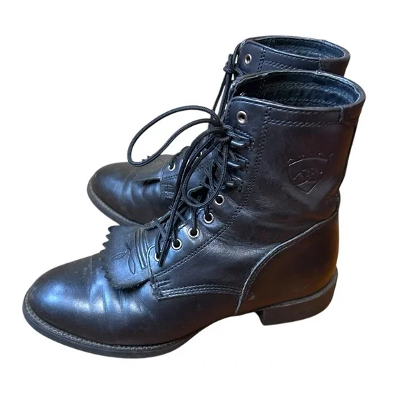 Ariat Men's Heritage Lacer II Boot- Black Leather 32501- Size 7EE - Picture 4 of 10